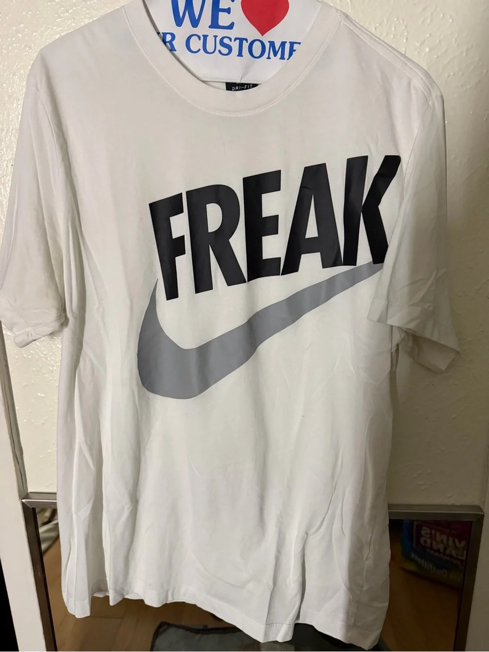 Nike White Short Sleeve Tee with Black 